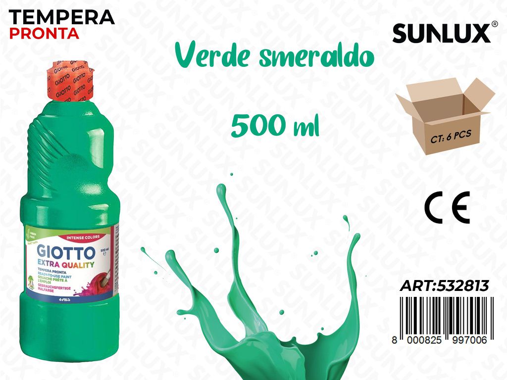 Fl 500ML Giotto Paint Verde Smeraldo/ Pz da 6