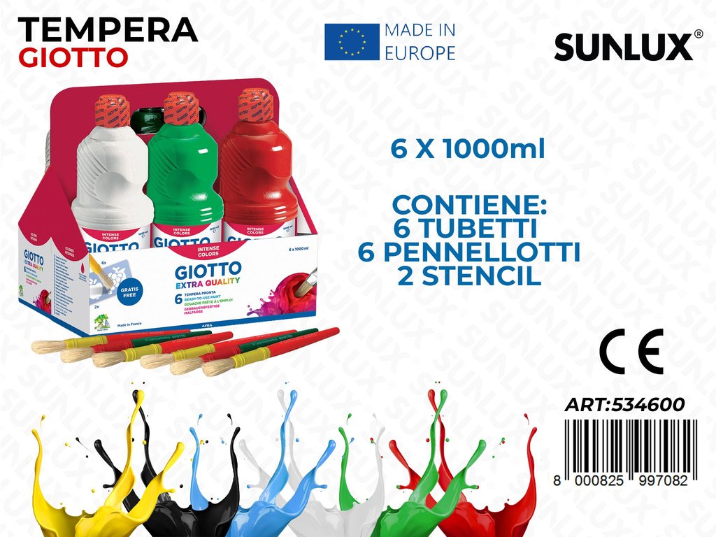 Giotto Tempera Pronta 6PCS 1000ML c/ Penn.