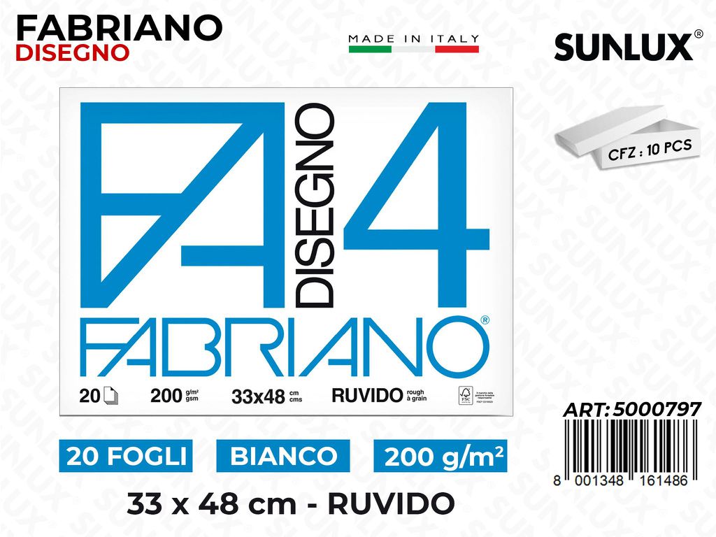 Fabriano Bianco Ruvido 20FF 33*48CM 200GR