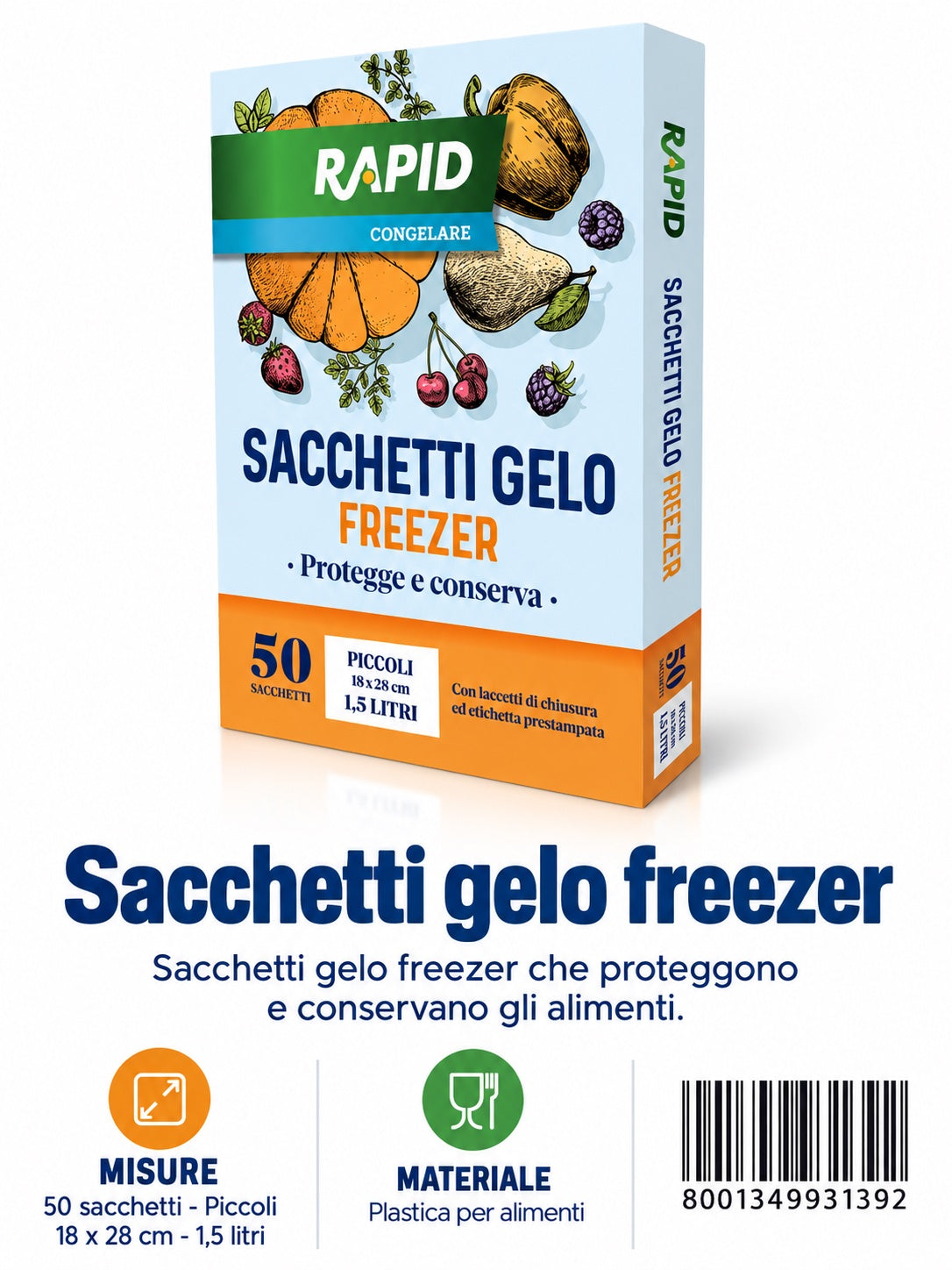 A4 Sacchetti Freezer Rapid Pz50 Hd 18X28 Pz24