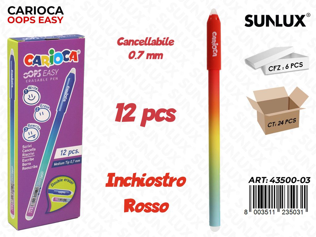 Carioca Oops Easy Rosso Cancell. 0.7MM