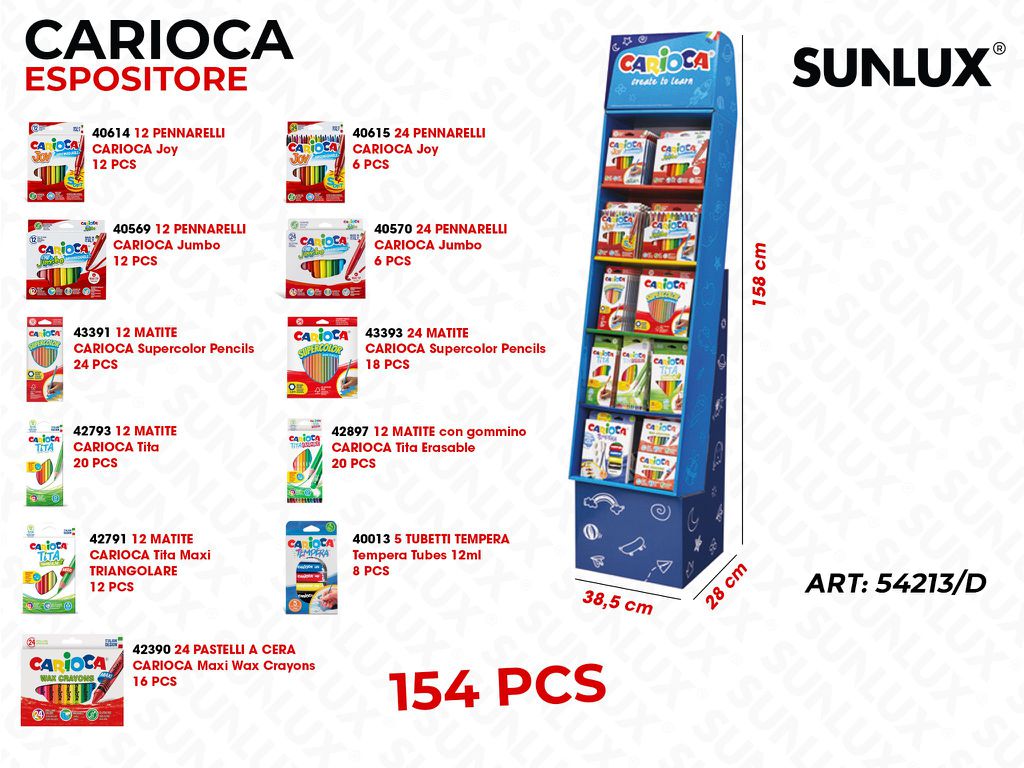 Esp. Carioca 154PCS Ass. 38.5*158*28CM