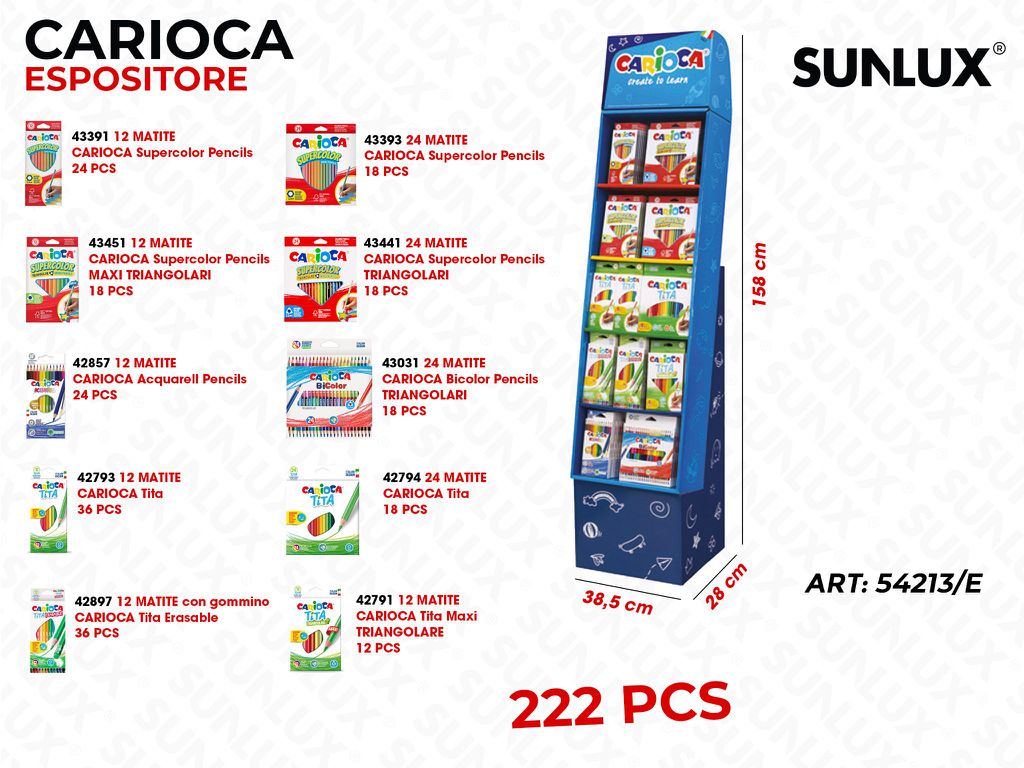 Esp. Carioca 222PCS Ass. 38.5*158*28CM