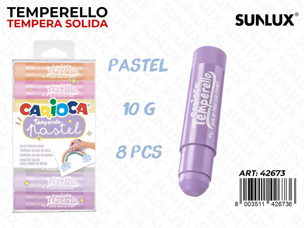 Carioca Temperello Solid Pastel 10GR 8PCS
