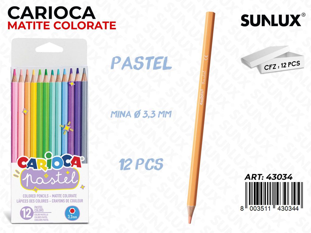 Carioca Sca. 12 Matite Colorate Pastel