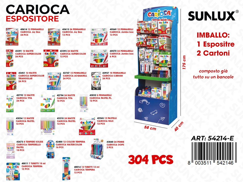 Esp. Carioca 304PCS Ass. 58*40*175CM