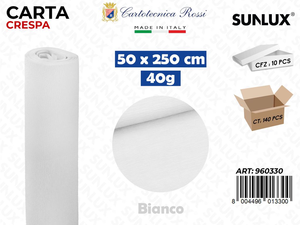 Carta Crespata 0330 40G 50*250CM Bianco