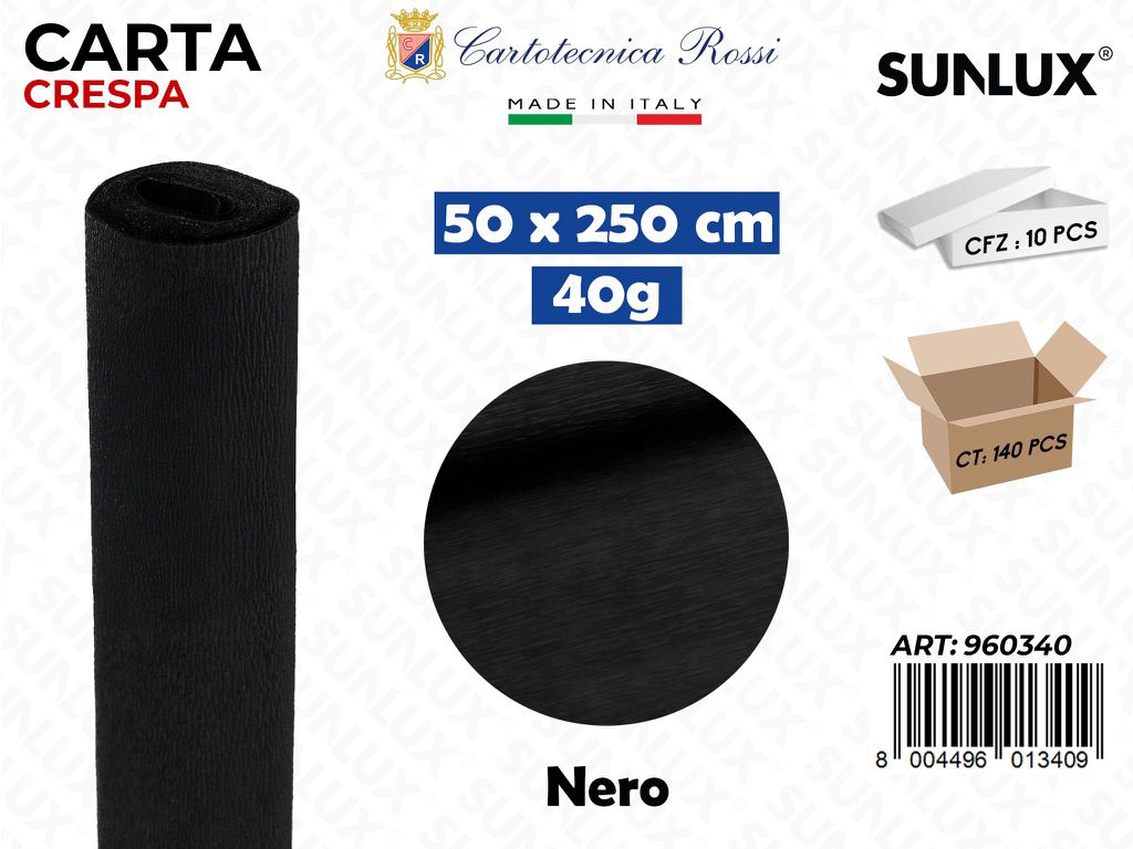 Carta Crespata 0340 40G 50*250CM Nero