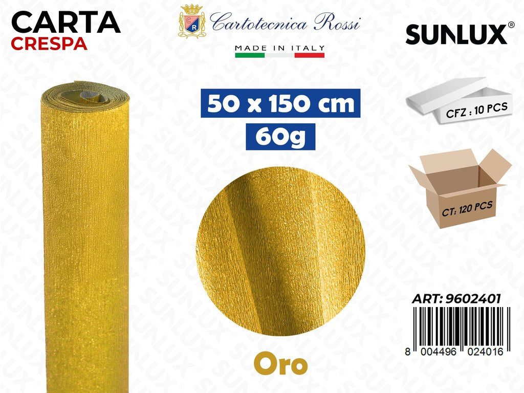 Carta Crespata 401 60G 50*150CM Oro Giallo Metal