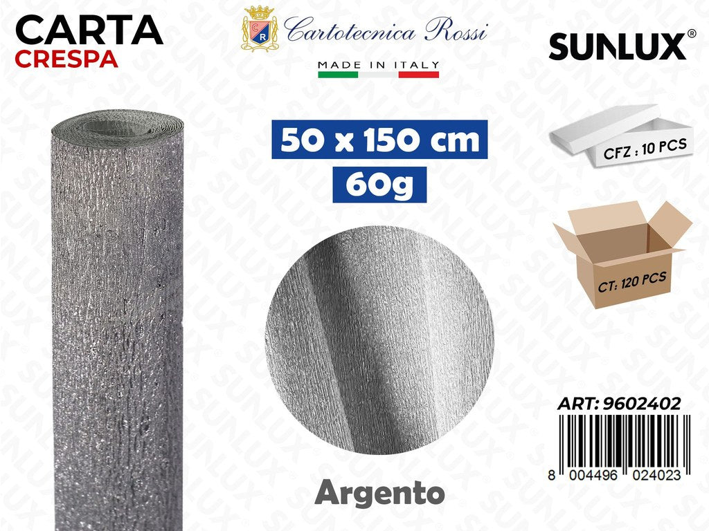 Carta Crespata 402 60G 50*150CM Arg. Metal