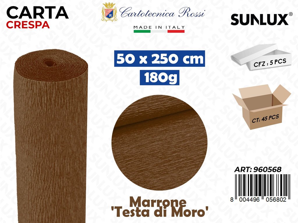 Carta Crespata 568 180G 50*250CM Marrone/ Pz da 5