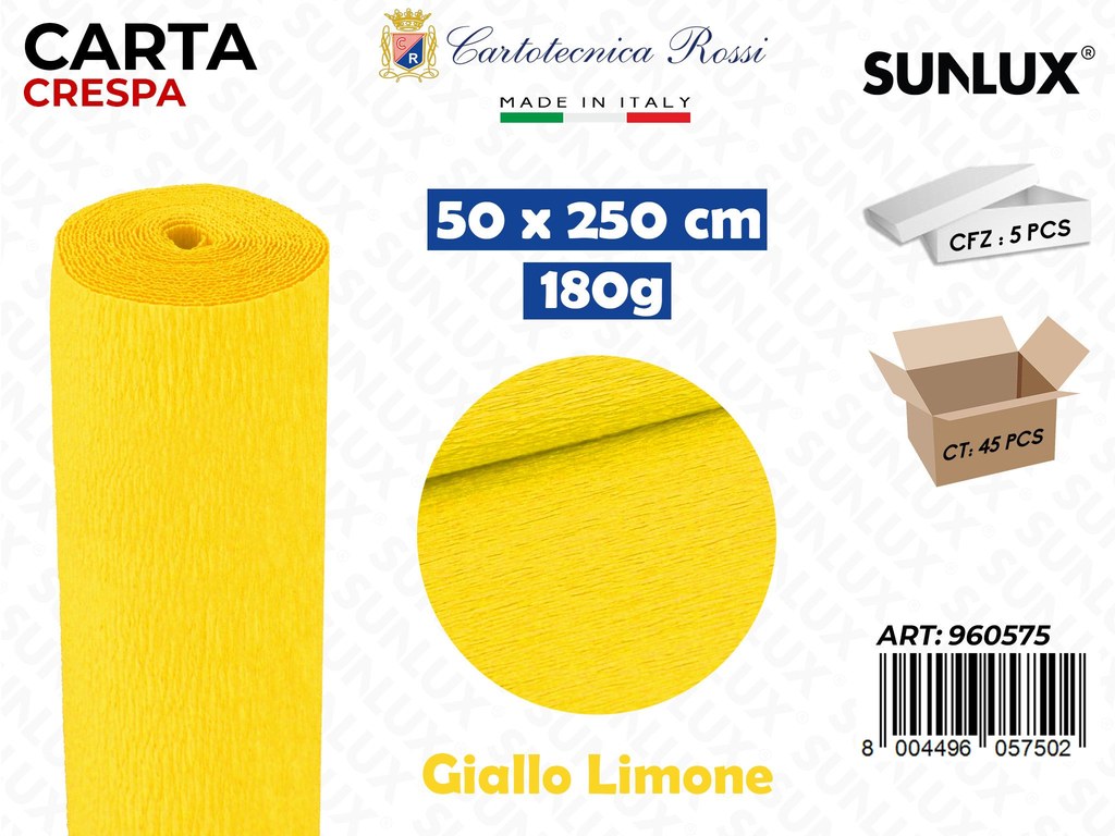 Carta Crespata 575 180G 50*250CM Giallo Lim.