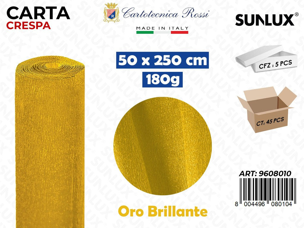 Carta Crespata 801 180G 50*250CM Oro Brill.