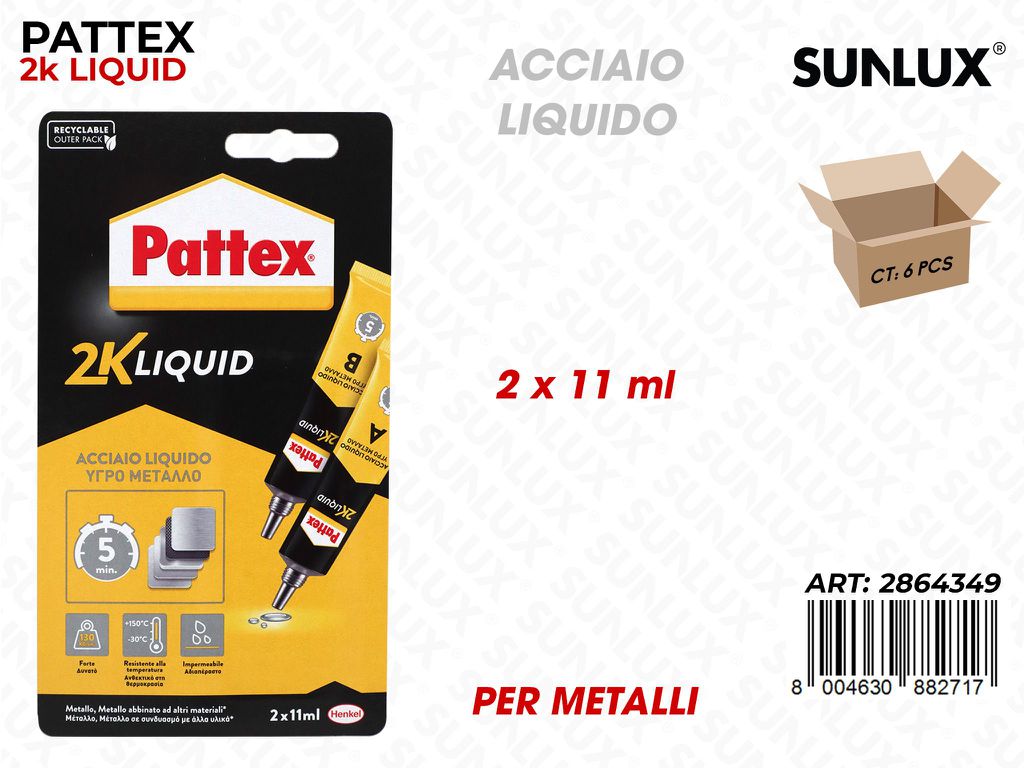 Pattex 2K Acciaio Liquido 2PCS *11ML