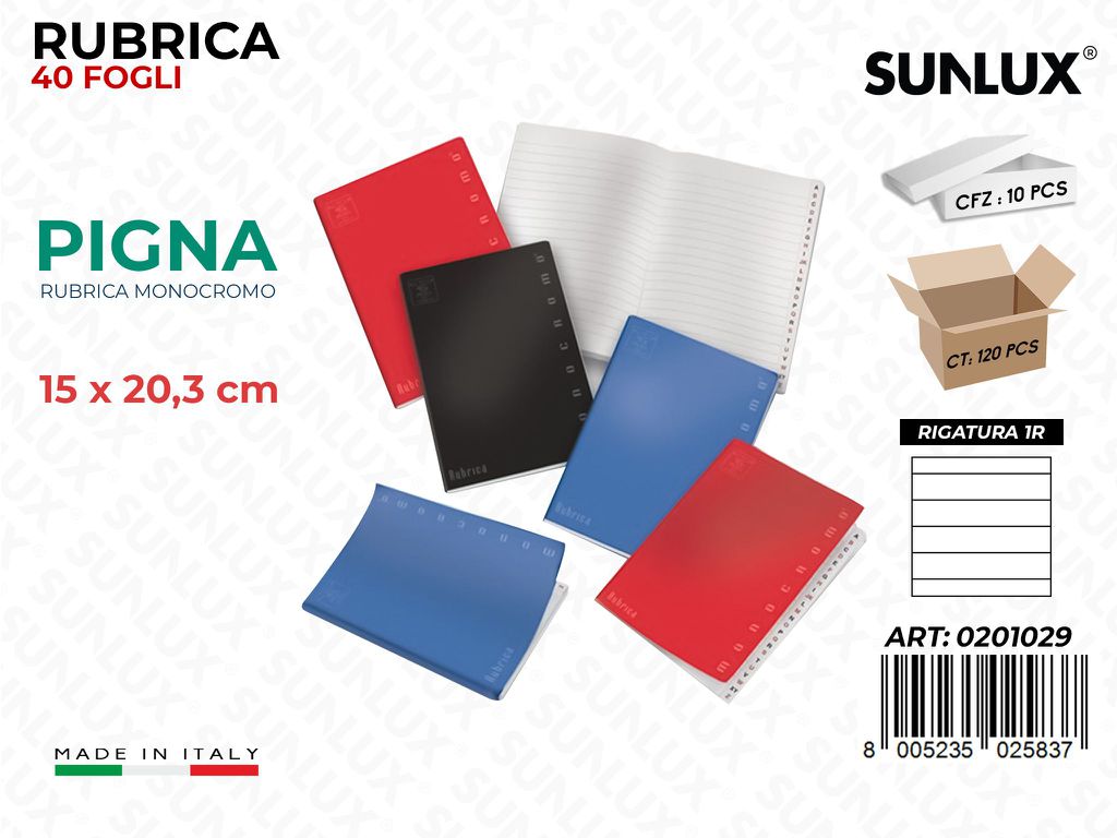 Rubrica Monocromo 15*20.3CM 40FF