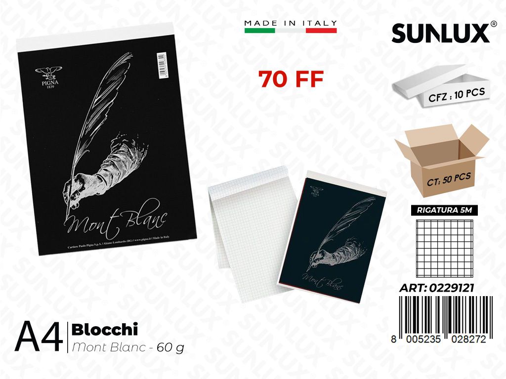 Blocchi Mont Blanc A4 70FF 5M
