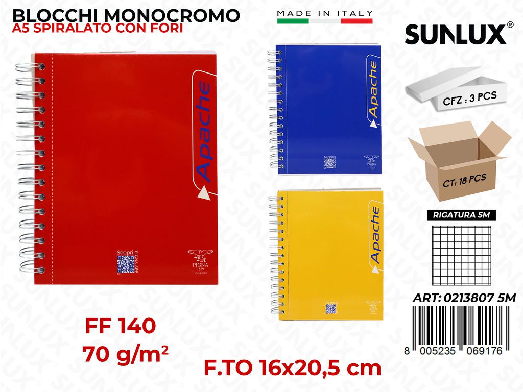 Blocco Apache c/Fori 5M 140FF 70GR 16*20.5CM