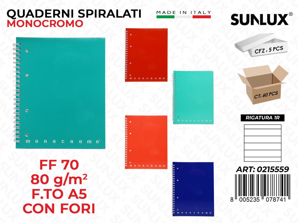 Quadern Spir Monoc. c/Fori 0215559 Var 1R