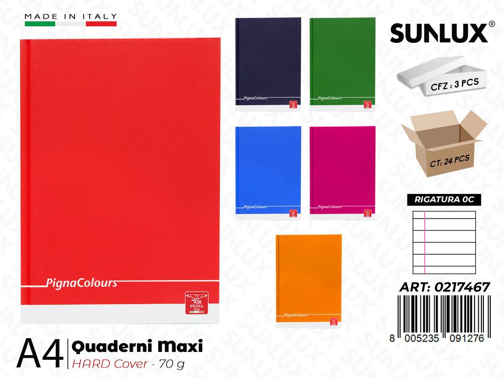 Maxi Pigna Colors Hard Cover 0C 70GR