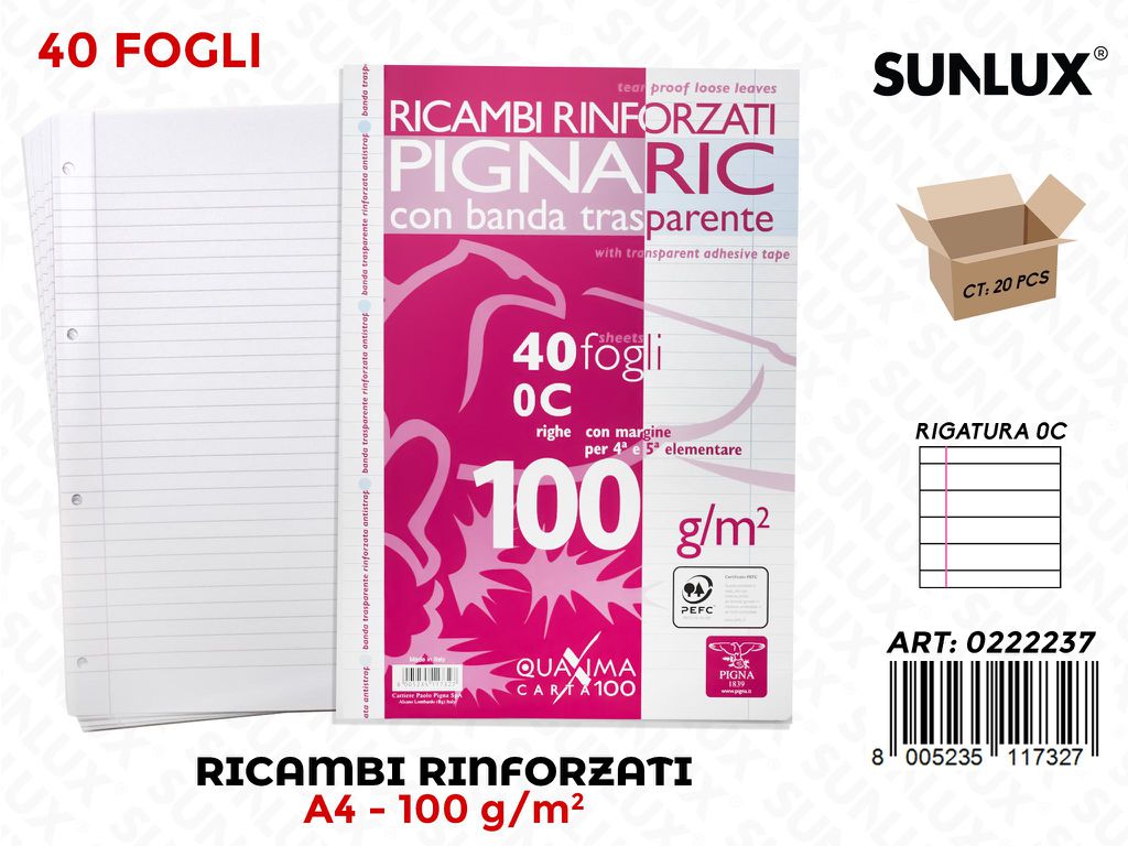 Ricambi Rinforzati A4 Rig. 0C 100GR 40FF