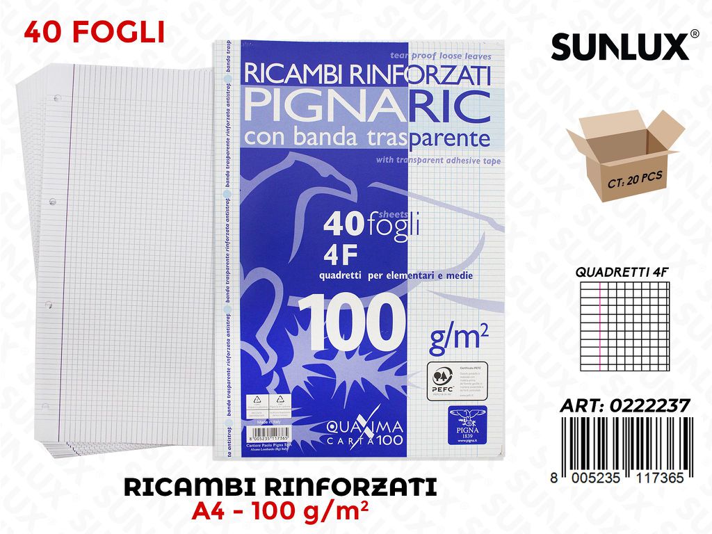 Ricambi Rinforzati A4 Rig. 4F 100GR 40FF