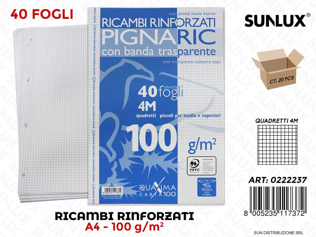 Ricambi Rinforzati A4 Rig. 4M 100GR 40FF