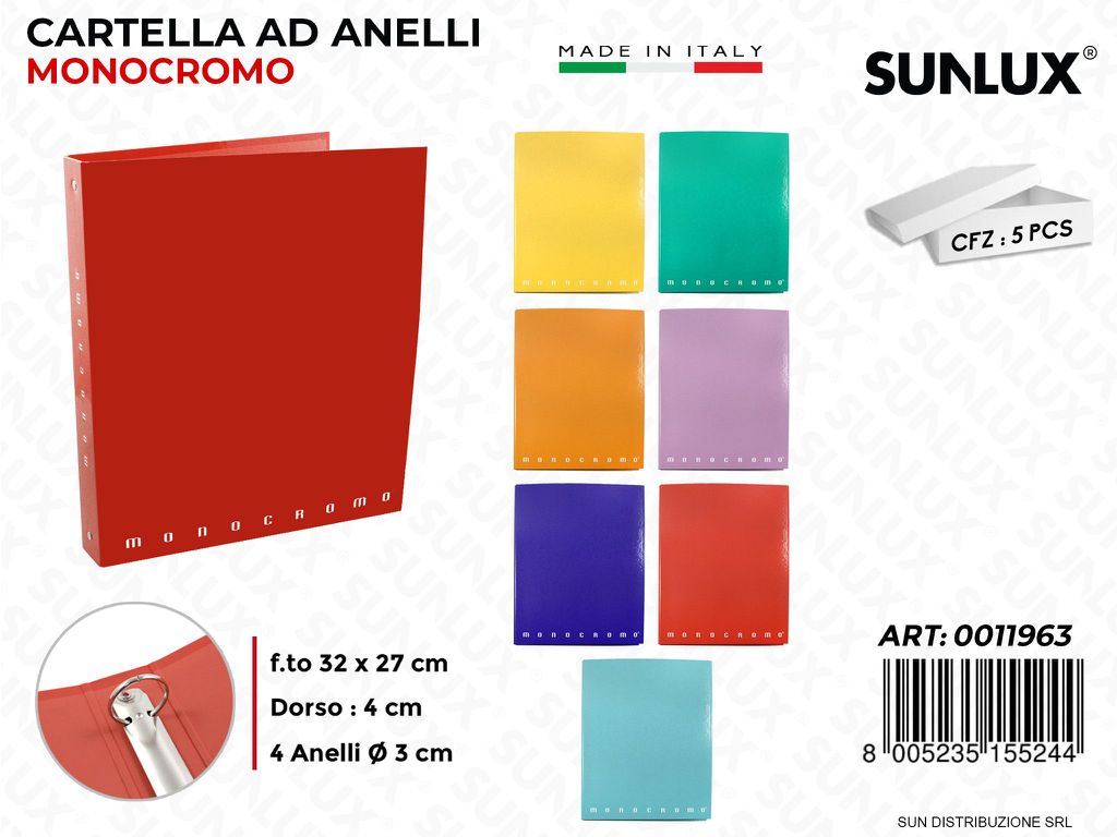 Cart.ad Anelli A4 Monocromo Col. Ass.