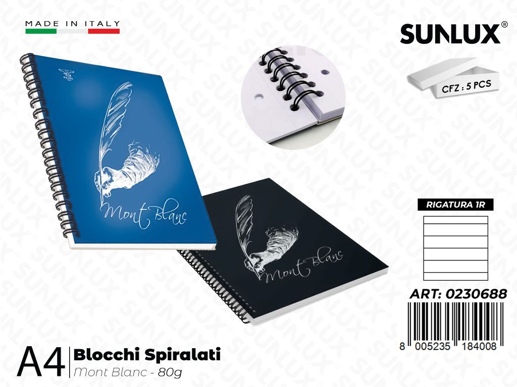 Mont Blanc Blocchi Spir. A4 80GR Rig. 1R