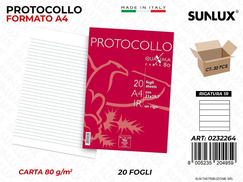 Protocollo Pigna F.to A4 Rig. 1R 20FF