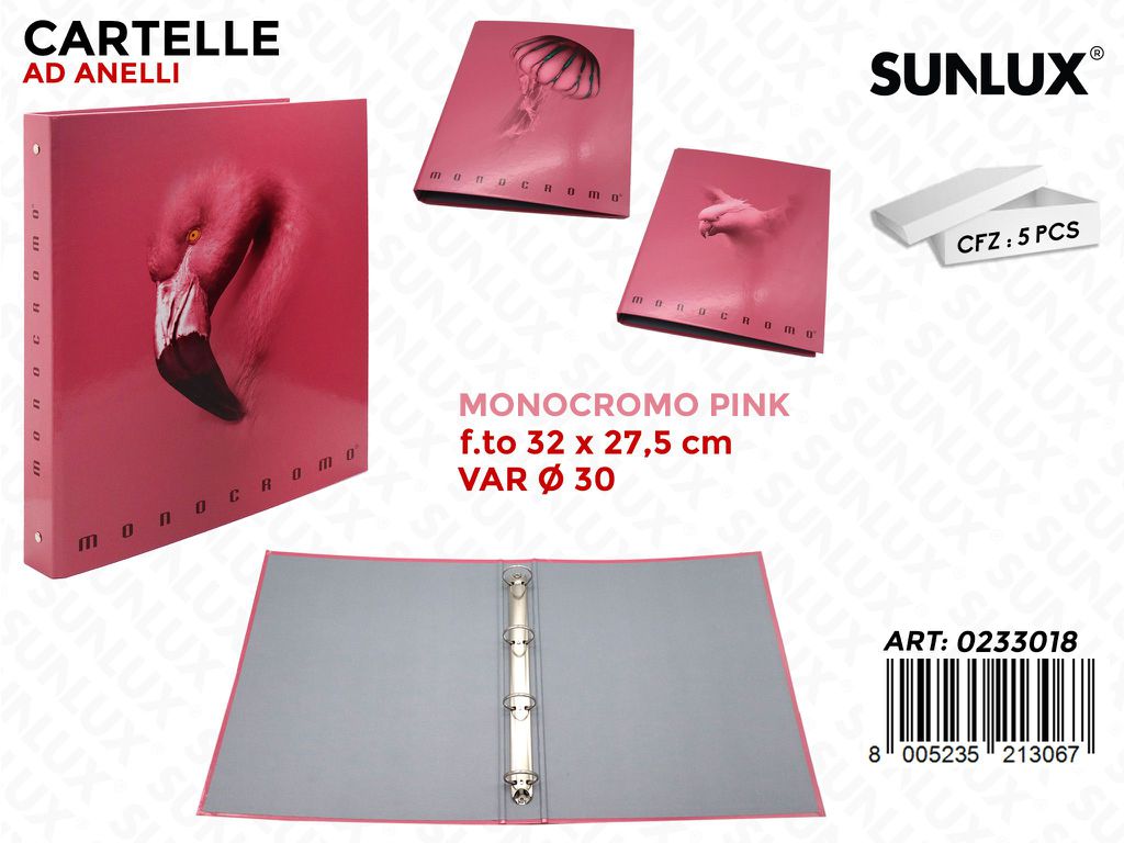 Cartelle 4ANELLI Monocromo Pink 27.5*32CM