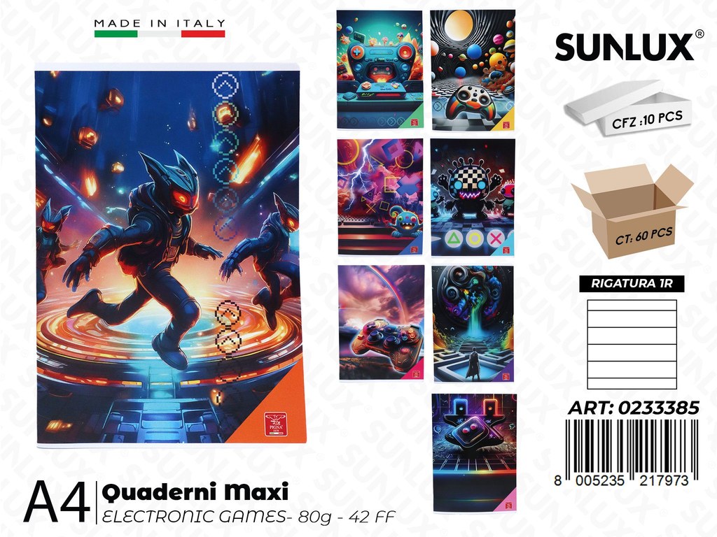 Maxi Quaderni A4 RIG.1R Electronic Games 80GR