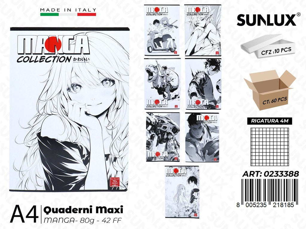 Maxi Quaderni A4 RIG.4M Manga 80GR