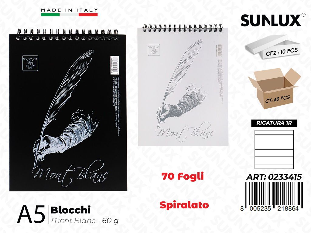 Blocchi Mont Blanc Spir. A5 70 Ff 1R