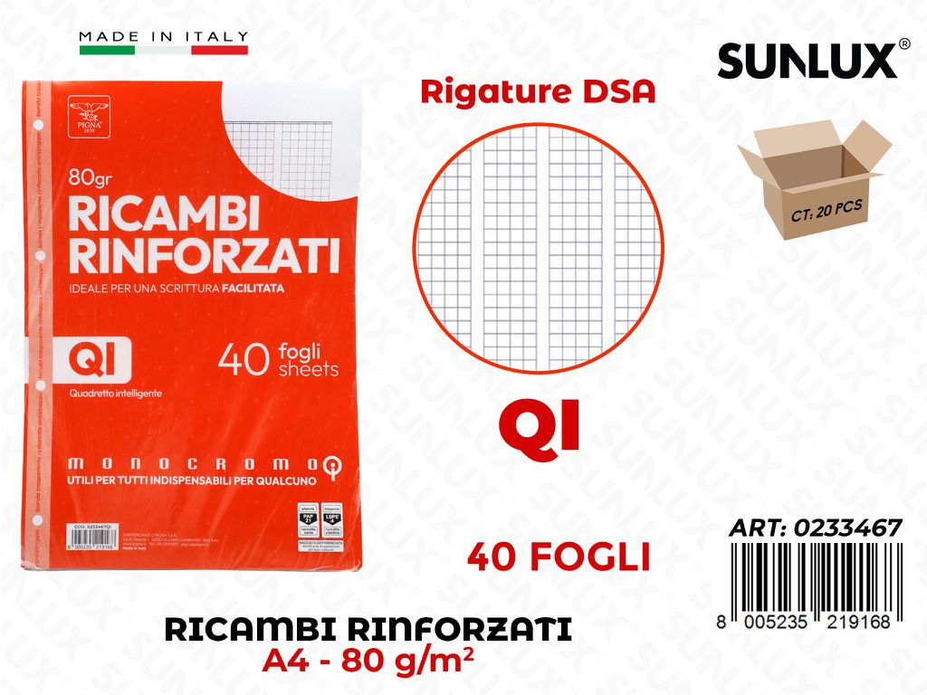 Ricambi Rinforzati A4 Dsa Rig. Qi 80GR 40FF