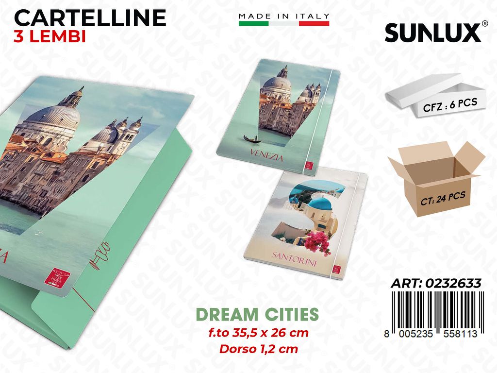 Cartelle 3 Lembi Dream Cities F.to 25.5*36 Cm