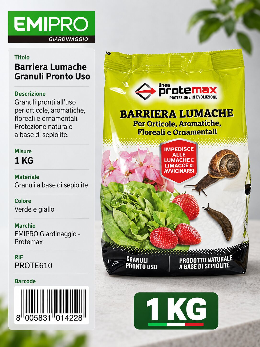 BARRIERA LUMACHE GRANULI PRONTO USO 1KG