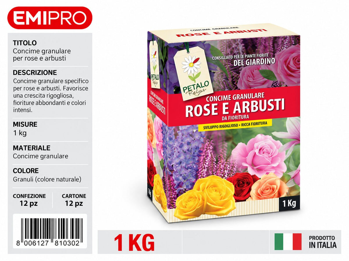 CONCIME GRANULARI ROSE E ARBUSTI DA FIORE 1KG