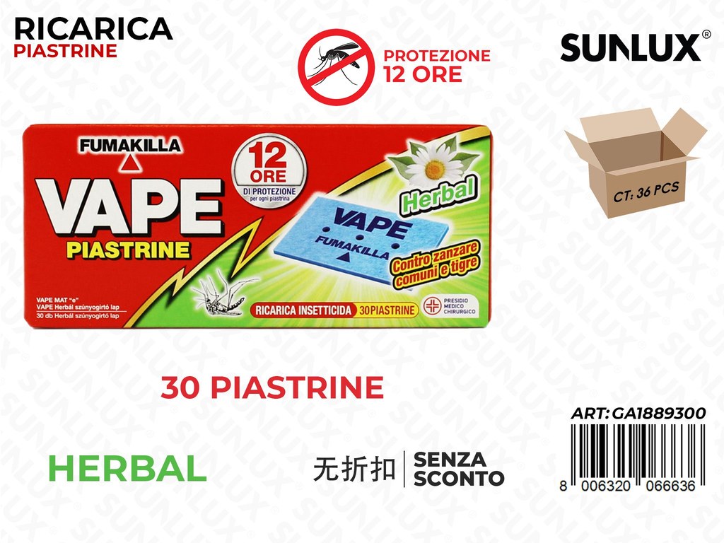 Vape Piastrine Ric. Herbal 30PCS