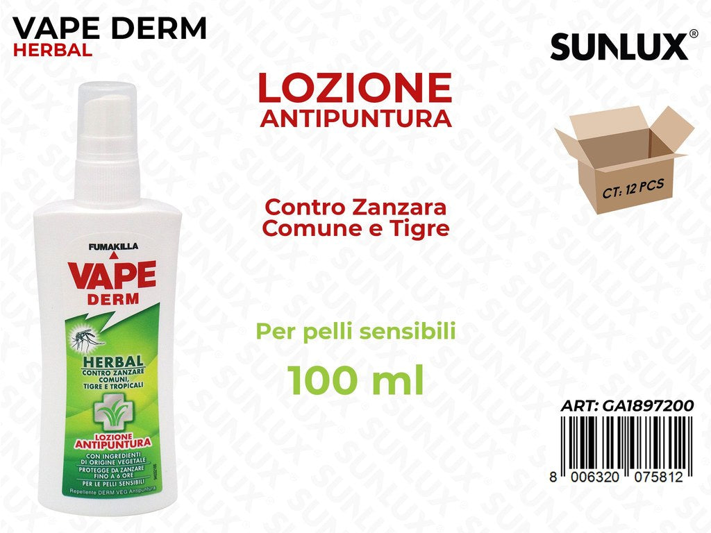 Vape Derm Herbal Antipunture Zanzare 100ML