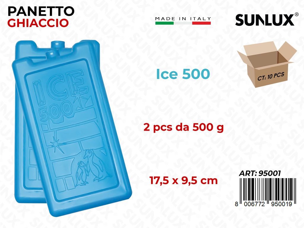 Panetto Ghiaccio Ice 500GR 2PCS 17.5*9.5CM