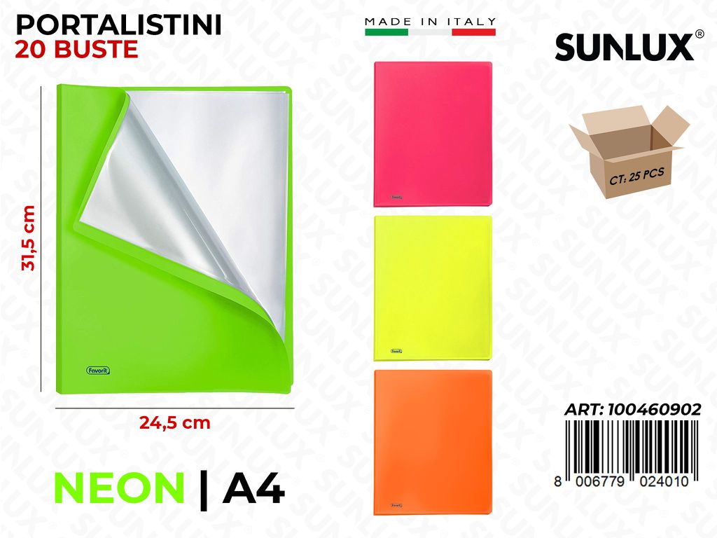 Fav. P. Listini Neon 22*30 20BUSTE