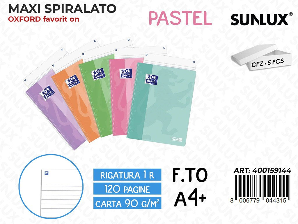 Maxi Spiralato Oxford Pastel Rig. 1R 90GR