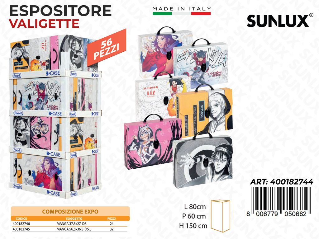 Esp. Valigette Manga 2MIS. Ass. 80*150*60CM
