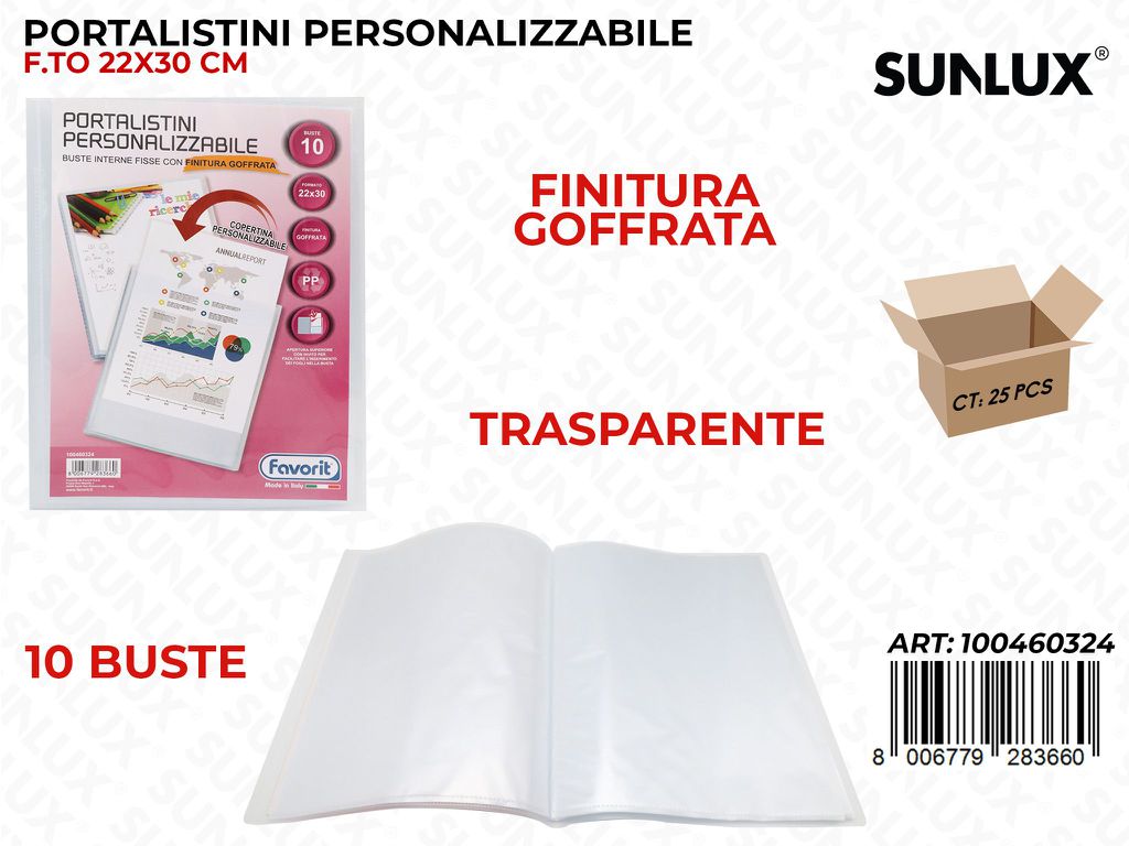 Portalis. Fav. Per. 10 Buste Goffrata 22*30CM