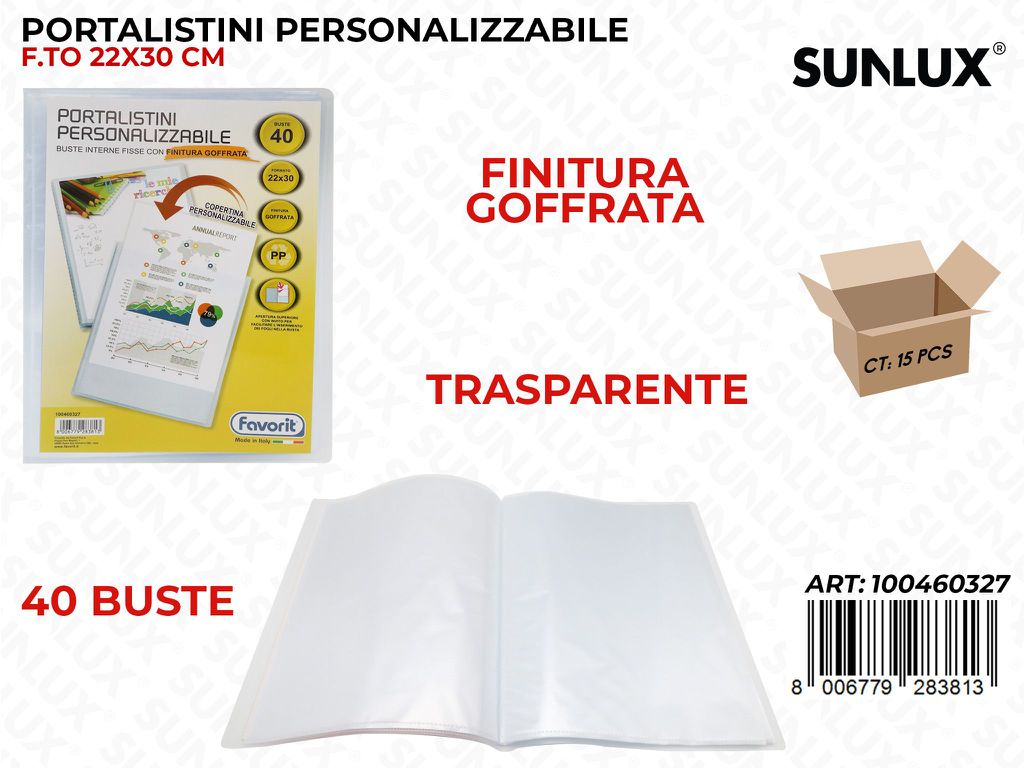 Portalis. Fav. Per. 40 Buste Goffrata 22*30CM