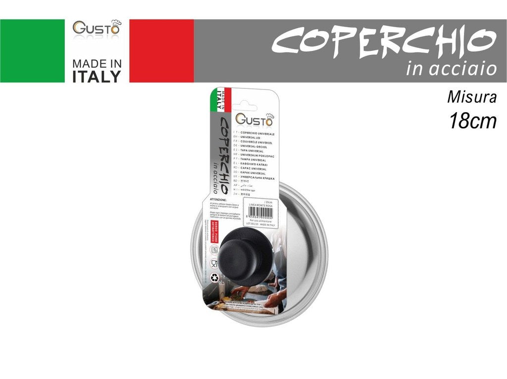 Gusto Coperchio Inox Cm18 Made in Italy