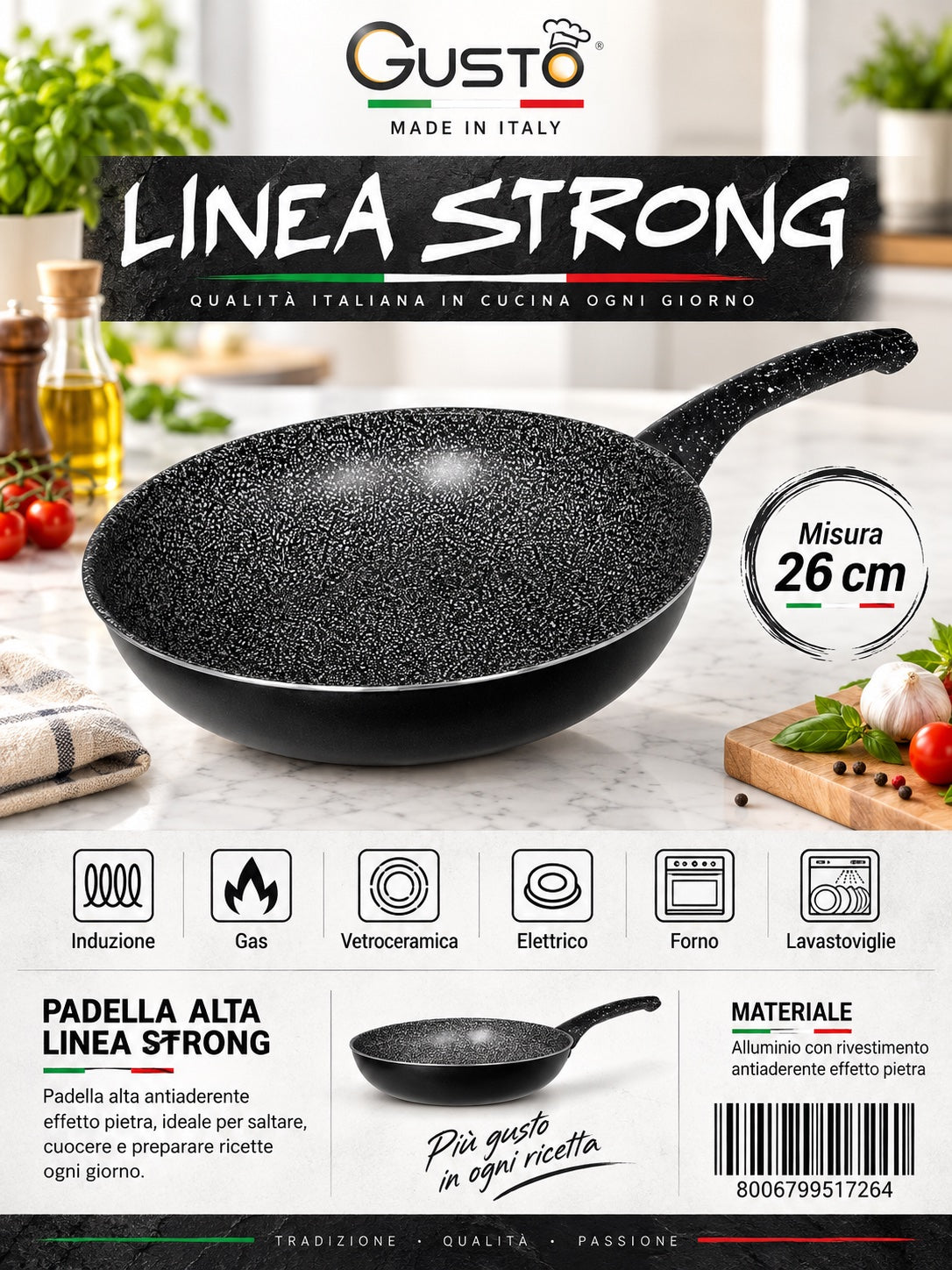 Linea.Strong Padella Alta Cm26
