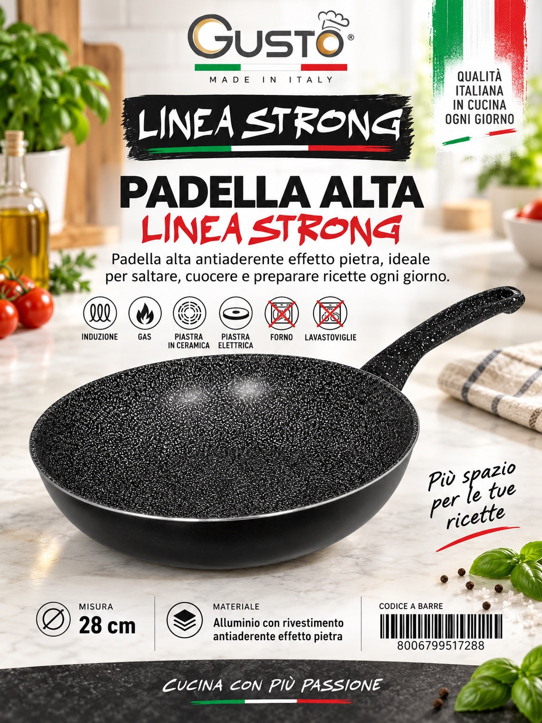 Linea.Strong Padella Alta Cm28