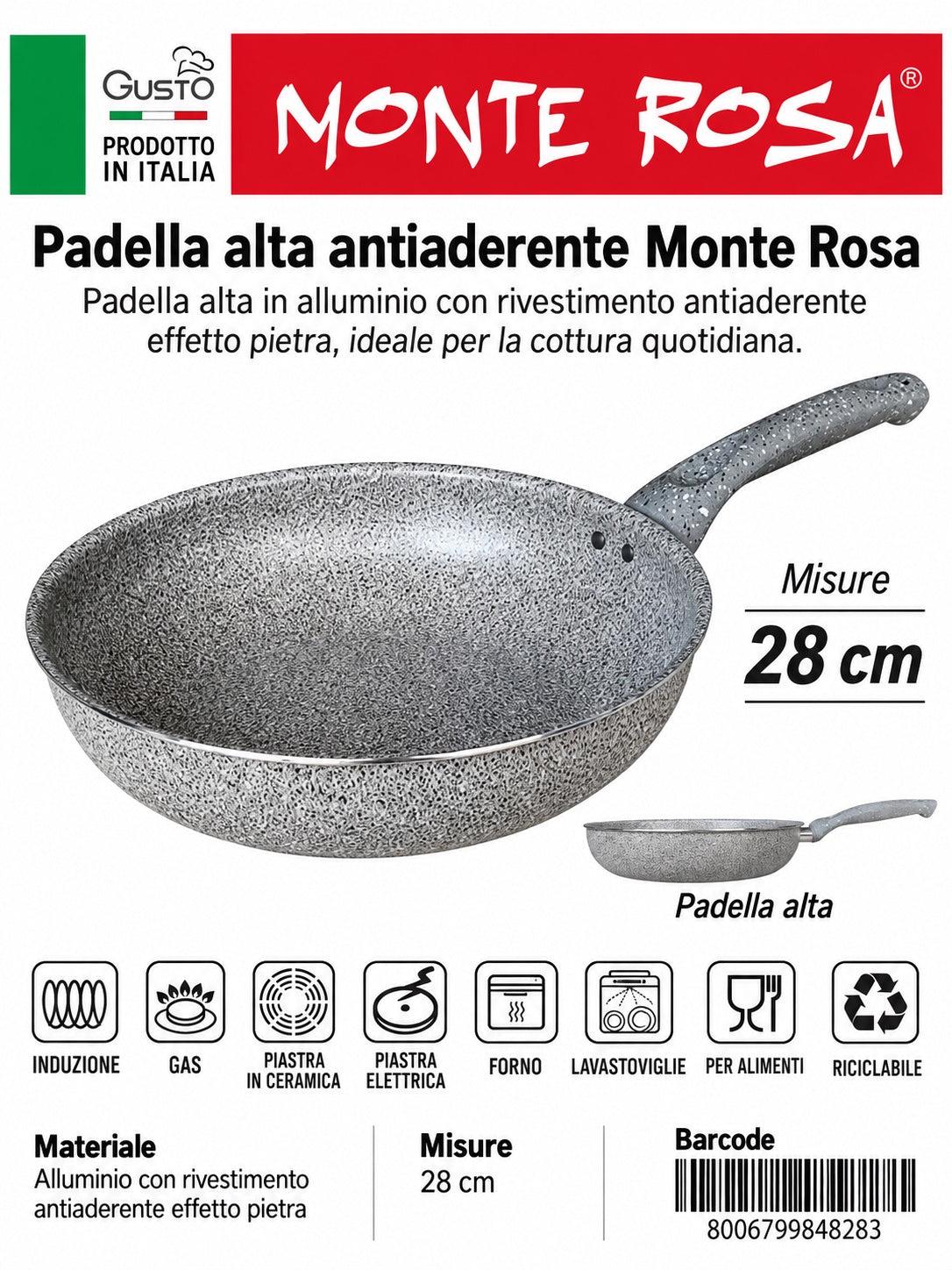 Linea.Monterosa Padella Alta Cm28