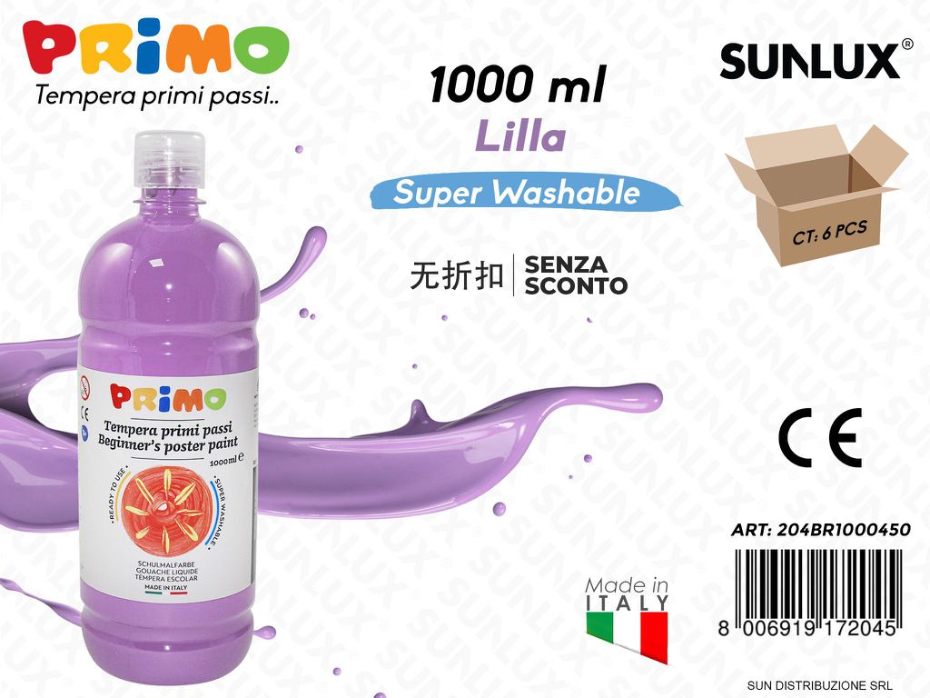 Primo Tempera Lavabile Lilla 1000ML